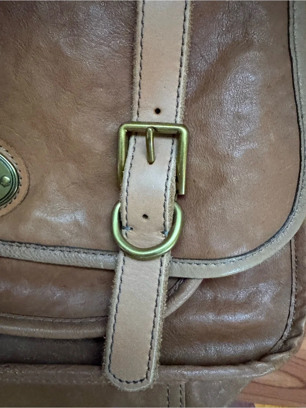 Vintage Fossil Brown Leather Messenger Bag - Casual Crossbody Satchel